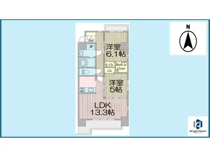 サクラフジナーレ(2LDK/6階)の間取り写真