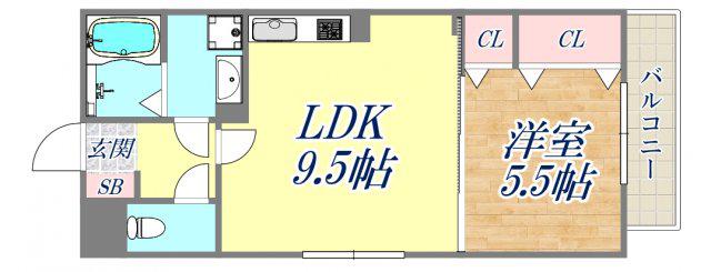 ルノン瓦林(1LDK/3階)の間取り写真