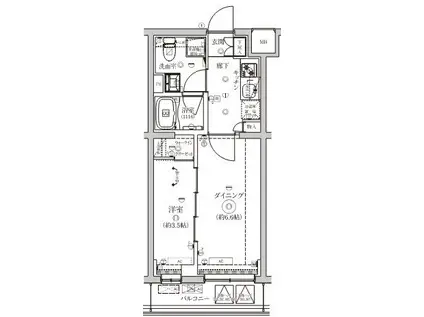 ベルシード野毛山公園(1DK/2階)の間取り写真