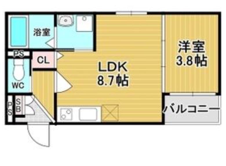 GRAND SUWA(1LDK/2階)の間取り写真