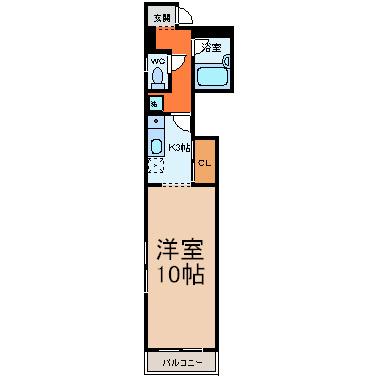 エスプリ千代田(1K/4階)の間取り写真