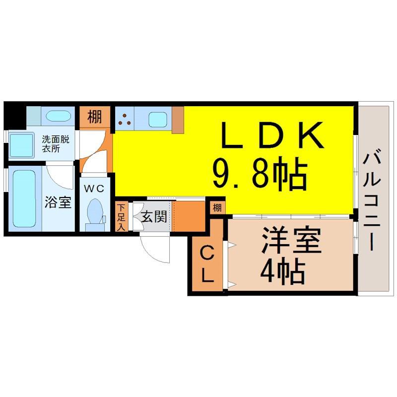 ヒールコートII(1LDK/1階)の間取り写真