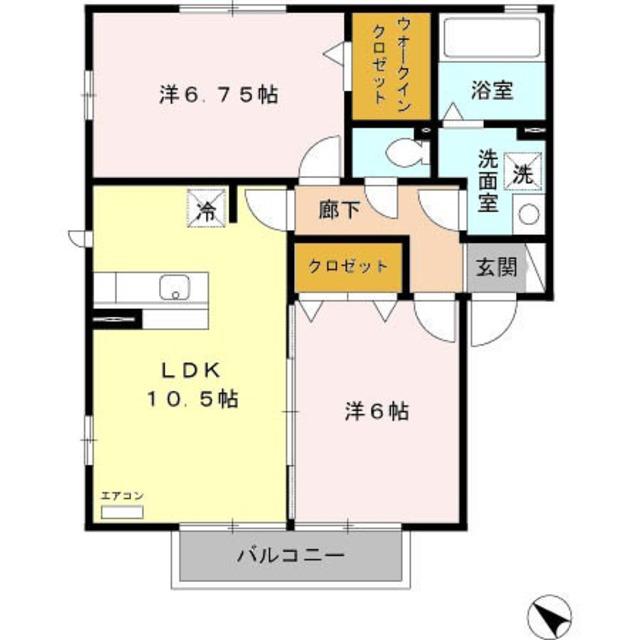 SEA CASTLE(2LDK/2階)の間取り写真