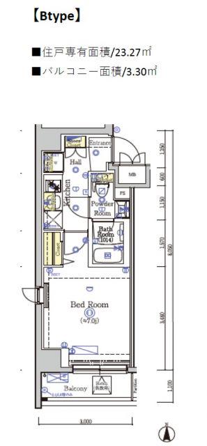 SHOKEN RESIDENCE川崎東門前III(1K/9階)の間取り写真