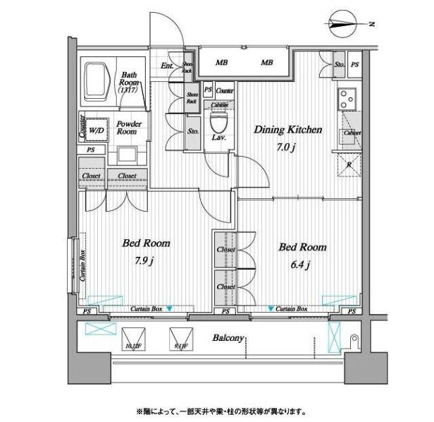 レジディア錦糸町II(2DK/11階)の間取り写真