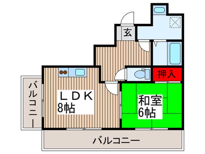 グレイストーエイ(1LDK/1階)の間取り写真