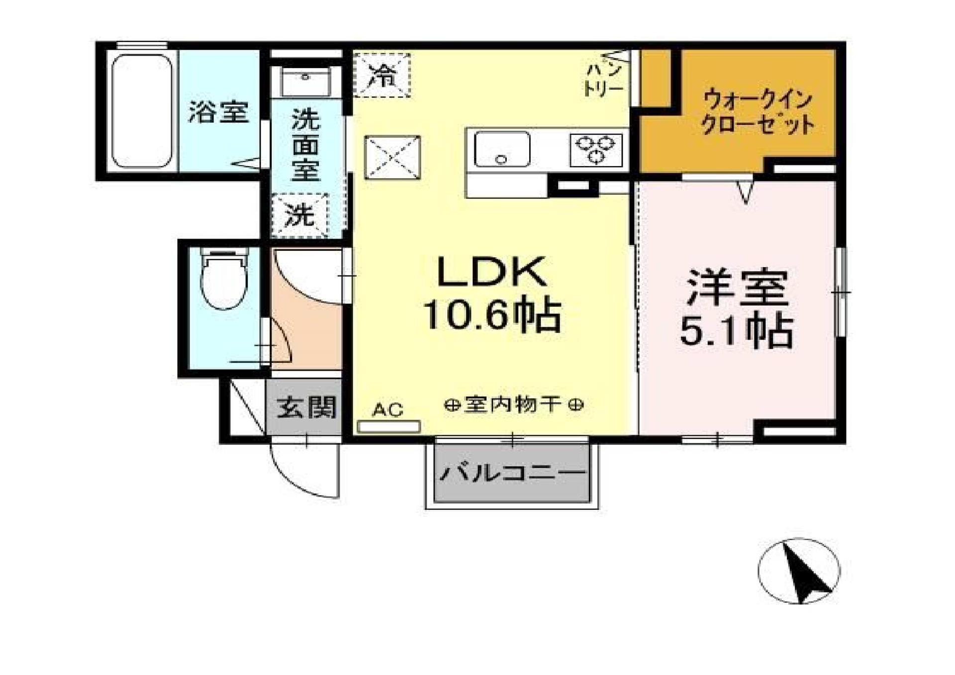 URBAN OMACHI(1LDK/1階)の間取り写真