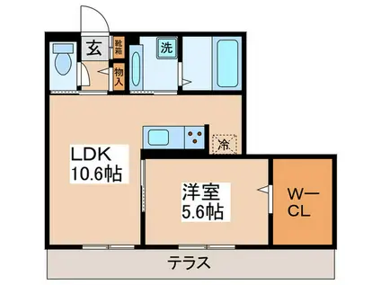 COLINA DO SOL(1LDK/1階)の間取り写真