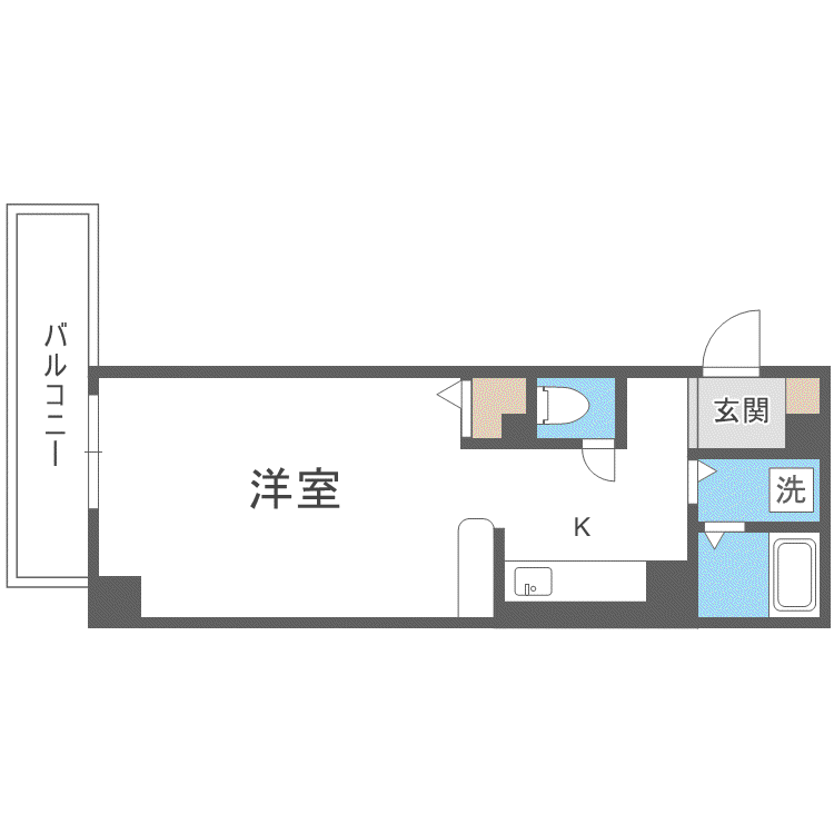 APT-K(1K/5階)の間取り写真