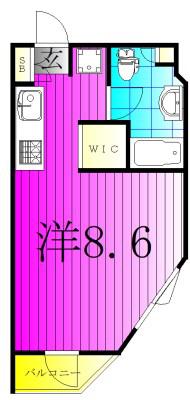 ART APARTMENT IN OOTAKA‐NO‐MORI(ワンルーム/2階)の間取り写真