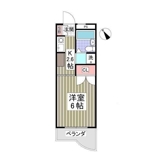 パールハイツ東八幡(1K/3階)の間取り写真
