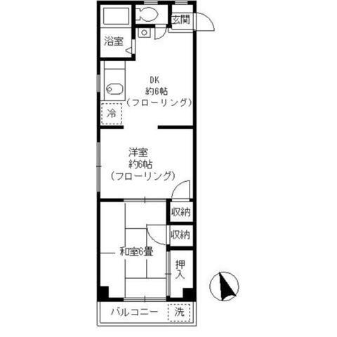 プリムヴェール阿佐谷(2DK/2階)の間取り写真