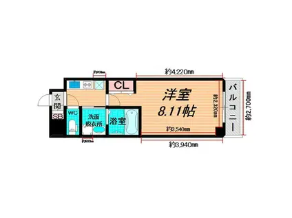 MSPALAZZO JOTO(1K/3階)の間取り写真