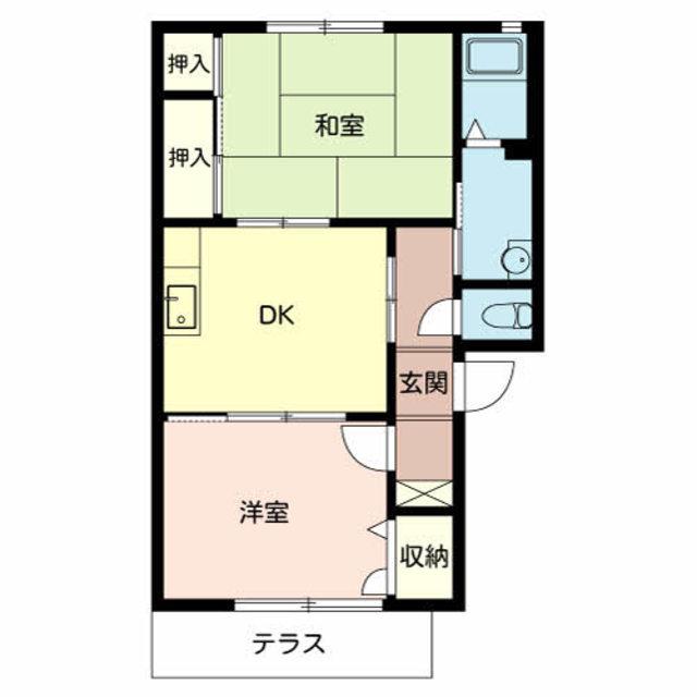 コンフォレスト(2DK/1階)の間取り写真