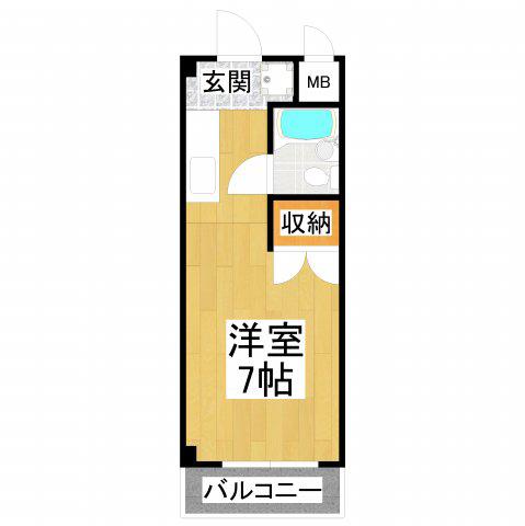 エレガンス北野田(ワンルーム/1階)の間取り写真