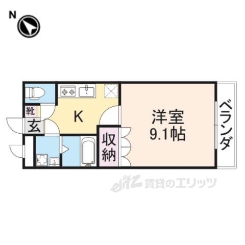ジュピター(1K/1階)の間取り写真