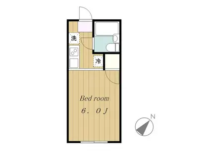 シャルム若松(ワンルーム/2階)の間取り写真