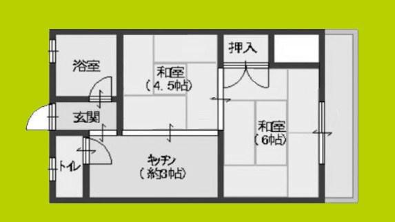 エイトビル岸里(2K/3階)の間取り写真