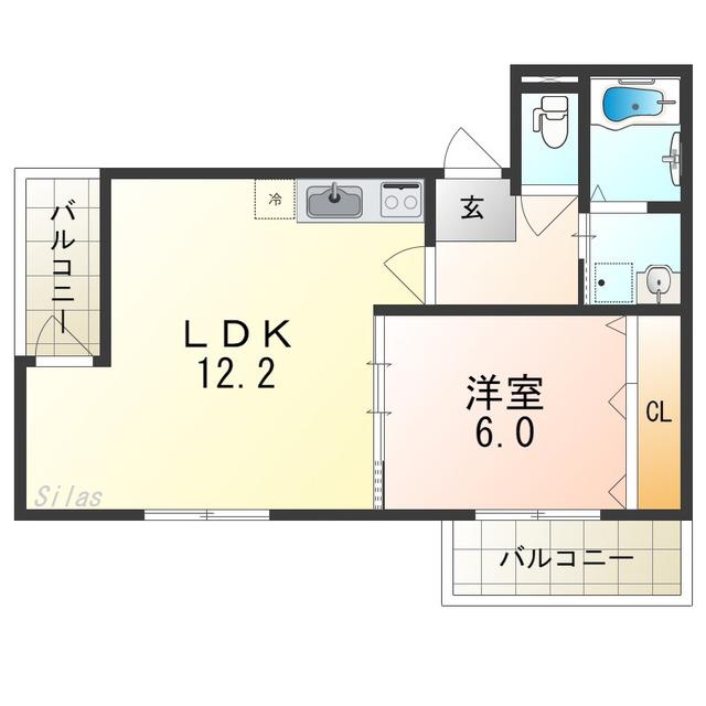 CALM HILLS II番館(1LDK/3階)の間取り写真