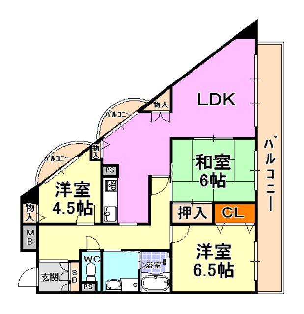 シャムロックIIコート(3LDK/3階)の間取り写真