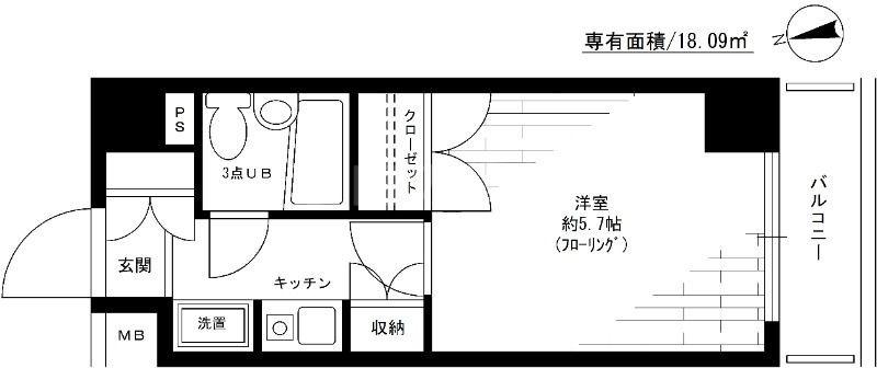 メインステージ大森海岸(1K/11階)の間取り写真