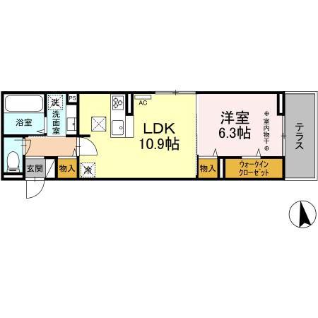 EDOYA青沼(1LDK/1階)の間取り写真