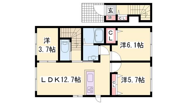 アリスティオA(3LDK/2階)の間取り写真