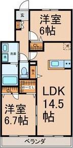 LA LUNA(2LDK/1階)の間取り写真
