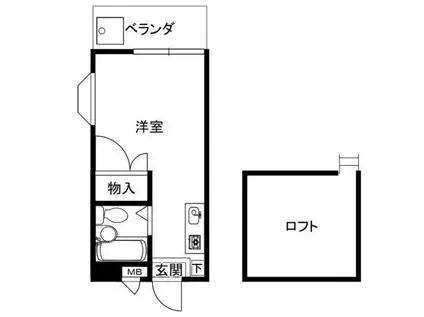 ローレルハイツ大泉学園(ワンルーム/2階)の間取り写真