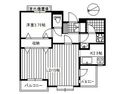 石神井公園パーク・ホームズ(1LDK/1階)の間取り写真