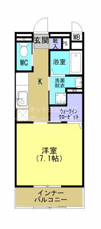 AMENITY K(1K/1階)の間取り写真
