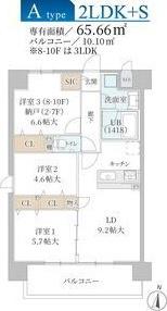 ラフィネール大阪十三(3LDK/5階)の間取り写真