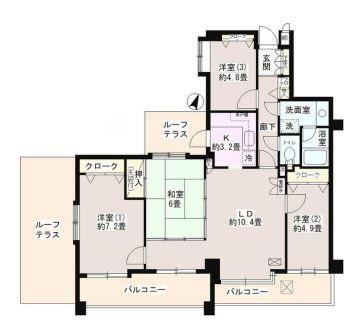 南烏山パークホームズ(4LDK/7階)の間取り写真