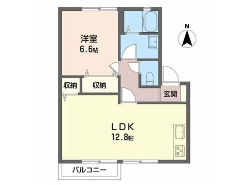 フォンテーヌ D(1LDK/2階)の間取り写真