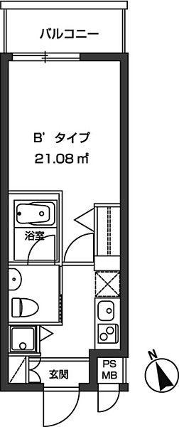 レジディア虎ノ門(1K/9階)の間取り写真