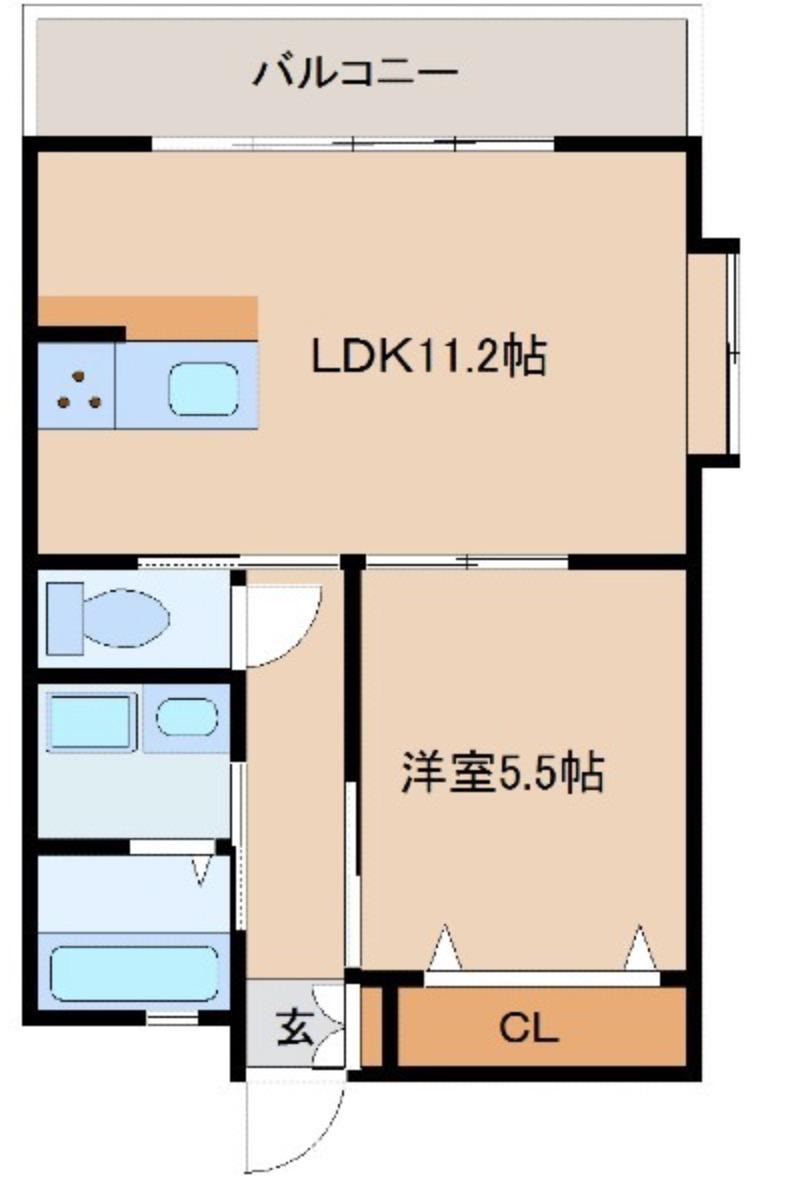 シャングリ・ラ(1LDK/2階)の間取り写真