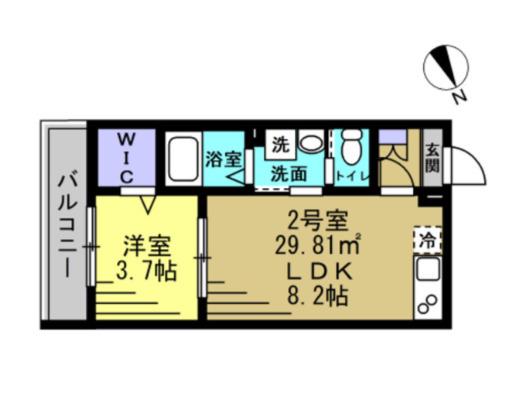 ASJ南流山(1LDK/1階)の間取り写真