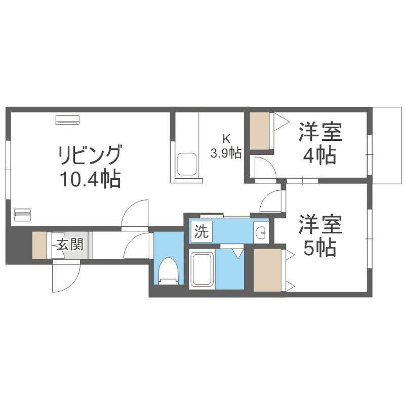 NRJニシオカ(2LDK/3階)の間取り写真