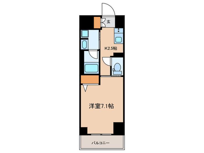 TRADIS文京江戸川橋(1K/7階)の間取り写真