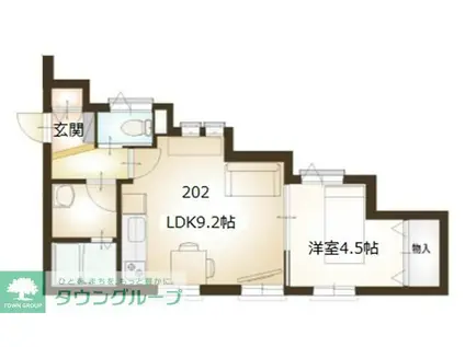 エスポワール(1LDK/2階)の間取り写真