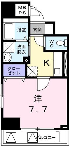ピアセンティーナ(1K/2階)の間取り写真