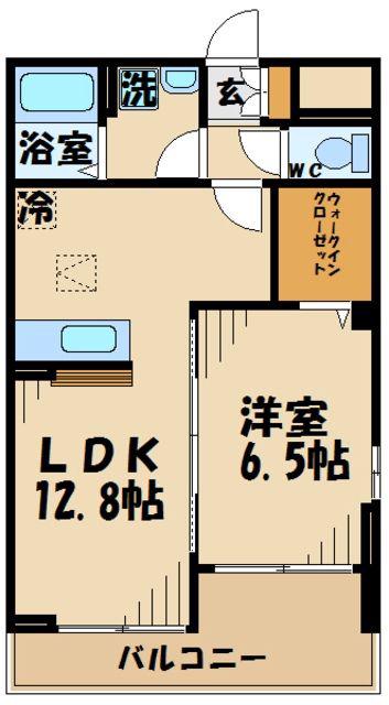 ファミール河内(1LDK/2階)の間取り写真