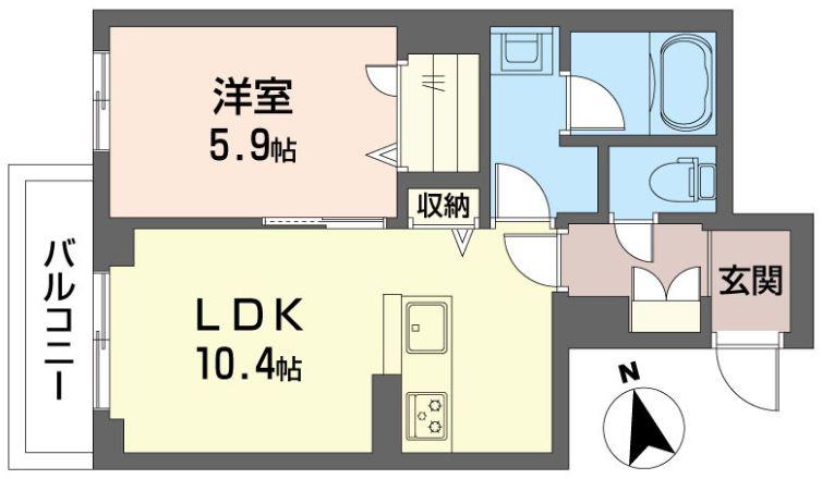 プロスペラ(1LDK/2階)の間取り写真