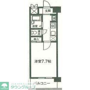 ロイヤルウィングV(1K/4階)の間取り写真