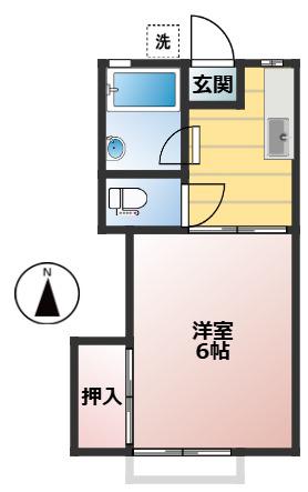 ヴァイスハイム・タカノ(1K/1階)の間取り写真