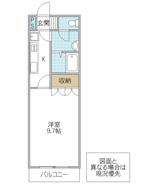 ブランヴェール(1K/1階)の間取り写真