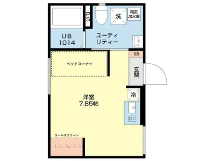 グレースアレイ池上(ワンルーム/B1階)の間取り写真