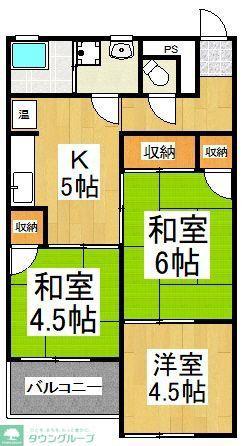 第二ヒバリハイツ(3K/2階)の間取り写真
