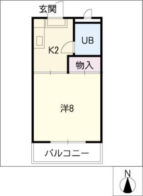 リビエール前田(1K/1階)の間取り写真
