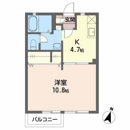 メイプルハウス A(1K/2階)の間取り写真